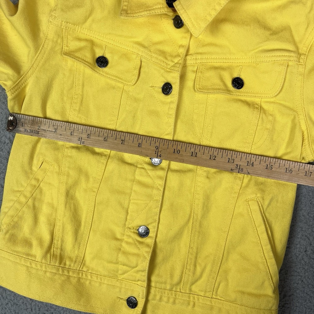 LRL Lauren Jeans Co Ralph Lauren Denim Jacket Women Small Yellow Pockets - Picture 6 of 7